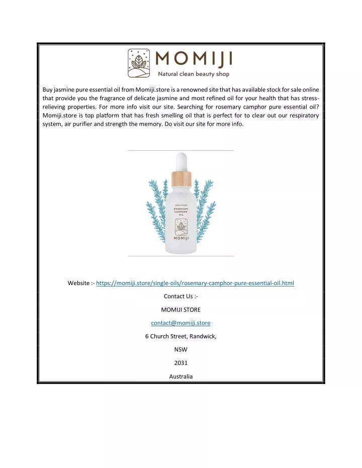 buy jasmine pure essential oil from momiji store