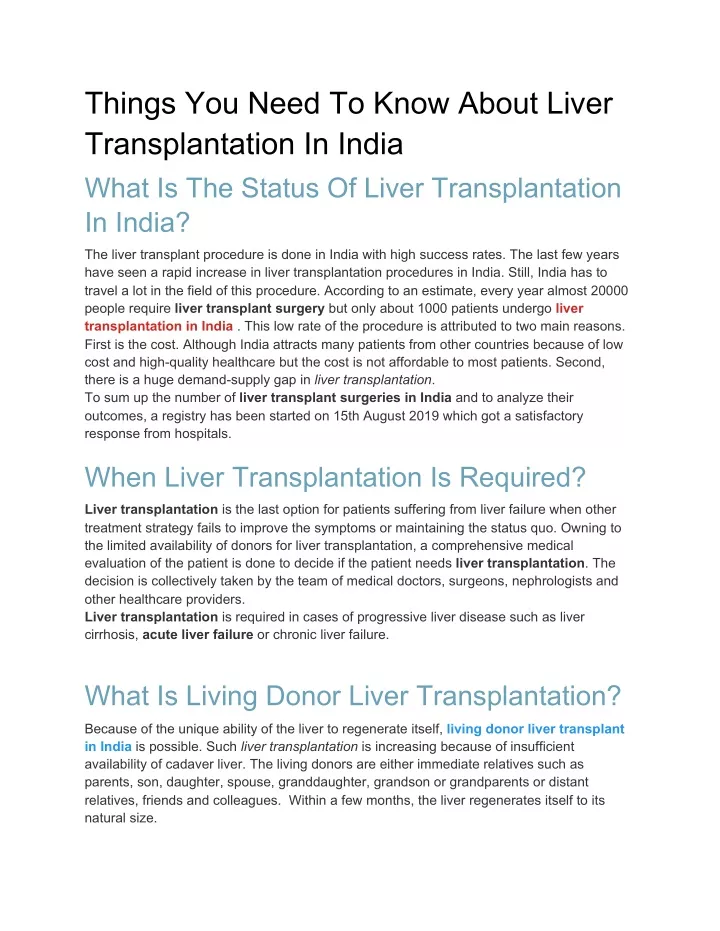 things you need to know about liver