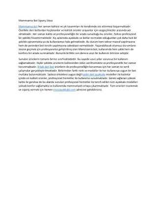 mammamia bot sipari sitesi