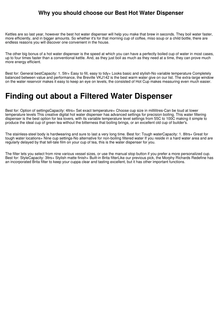 why you should choose our best hot water dispenser