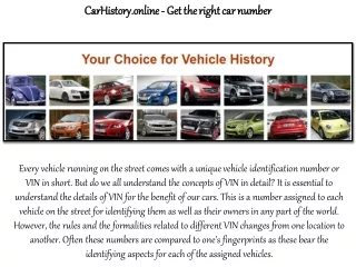 carhistory online carhistory online get the right