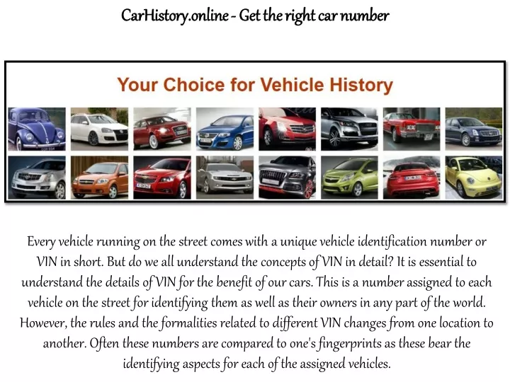 carhistory online carhistory online get the right