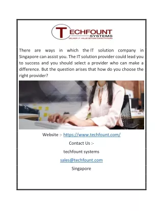 IT Solution Company in Singapore | Techfount.com