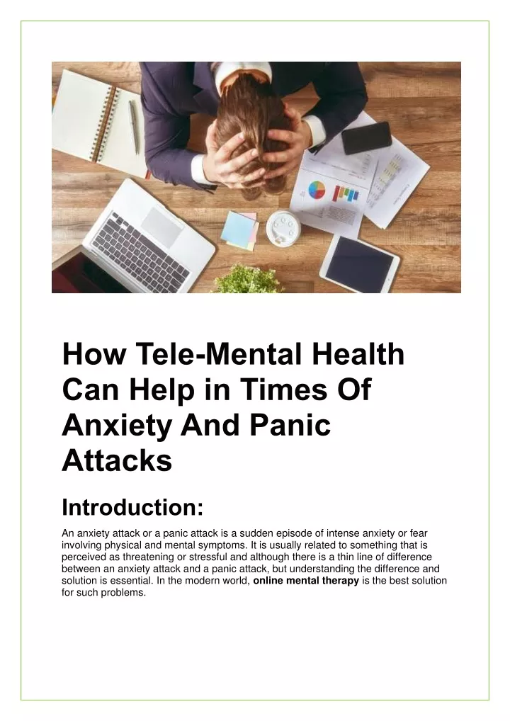 how tele mental health can help in times