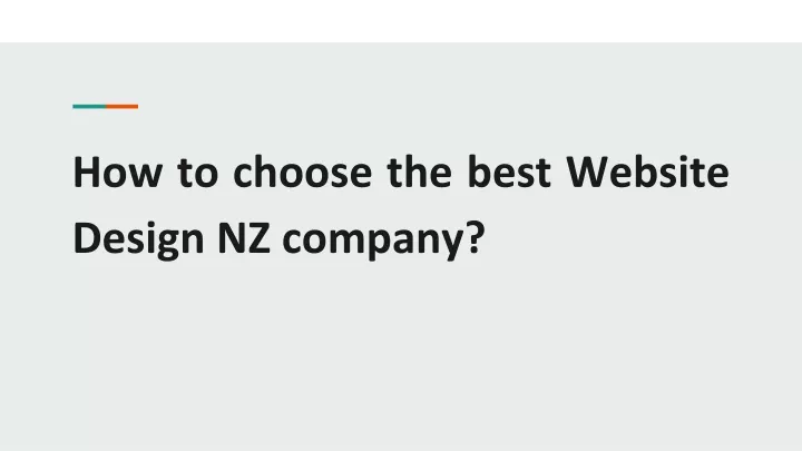 how to choose the best website design nz company