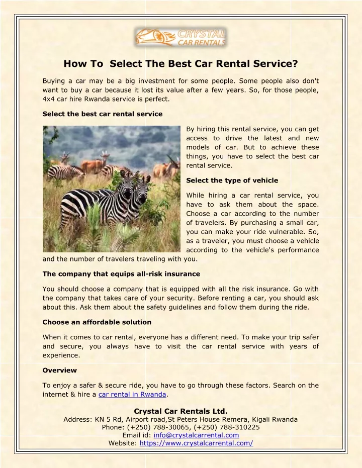 how to select the best car rental service