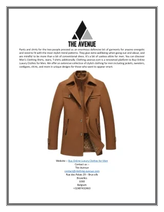 Buy Online Luxury Clothes for Men | Clothing-avenue.com