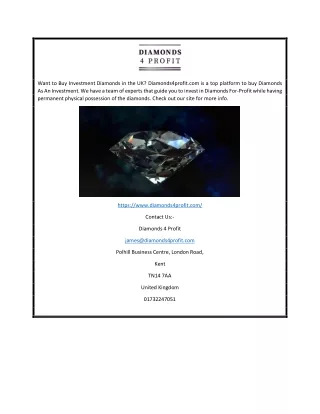 Buy Investment Diamonds in UK | Diamonds4profit.com