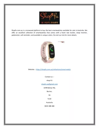 Smart Watches for Sale Online in Australia | Shopfu.com.au