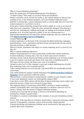 why is content marketing important study