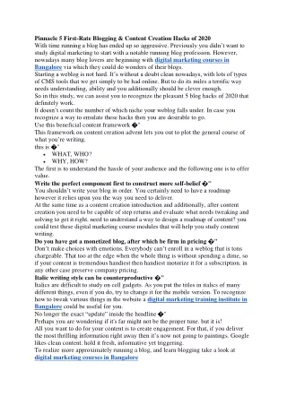 pinnacle 5 first rate blogging content creation