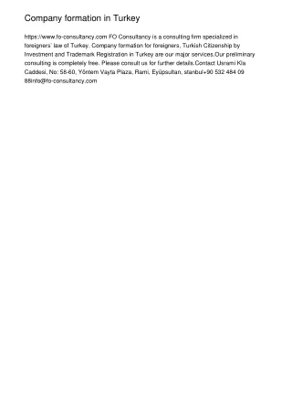 Company formation in Turkey
