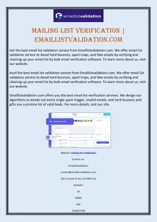 Mailing List Verification | Emaillistvalidation.com