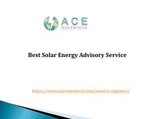 Best Solar Energy Advisory Service