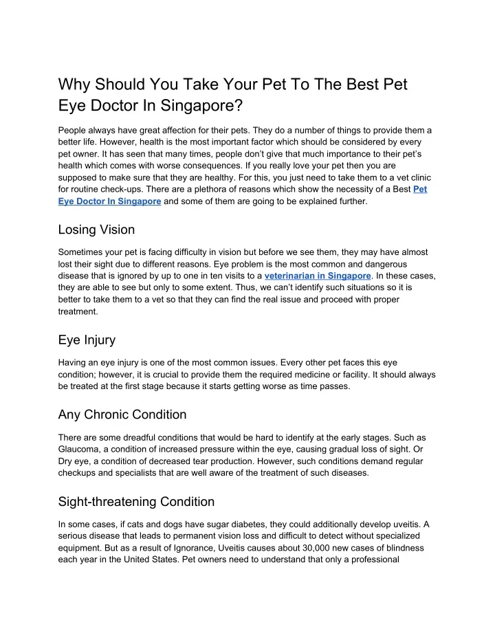 why should you take your pet to the best