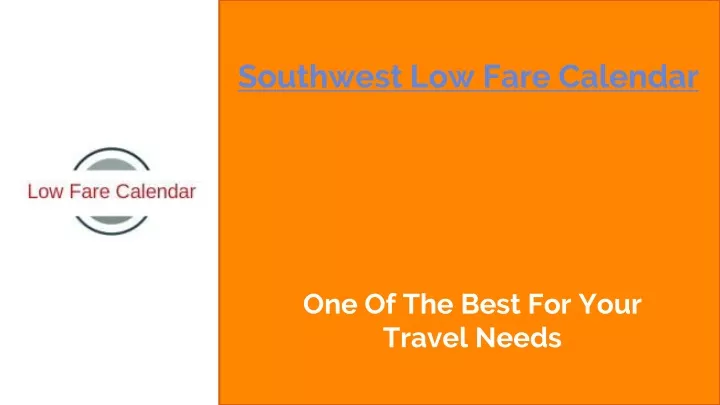 southwest low fare calendar