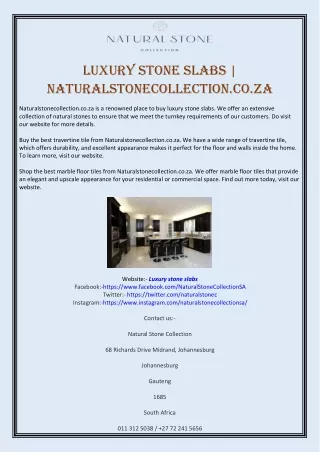 Luxury Stone Slabs | Naturalstonecollection.co.za