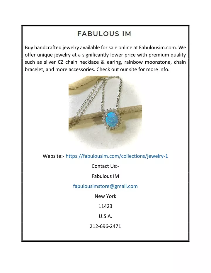 buy handcrafted jewelry available for sale online
