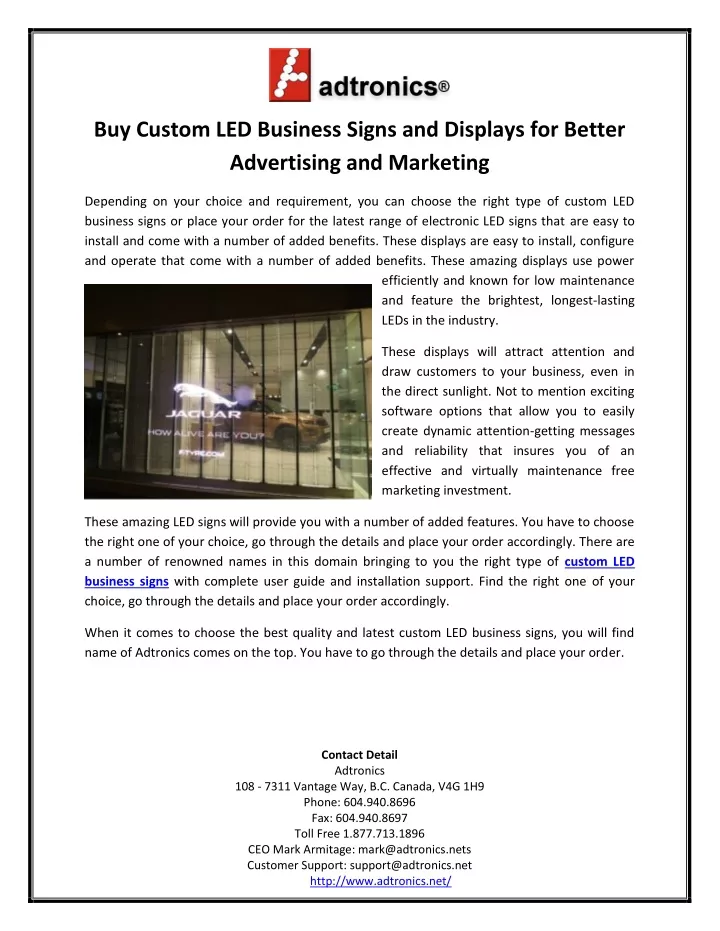 buy custom led business signs and displays