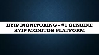 HYIP Monitoring - #1 Genuine HYIP Monitor Platform
