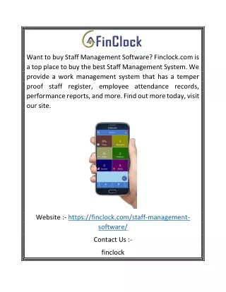 Staff Management System | Finclock.com