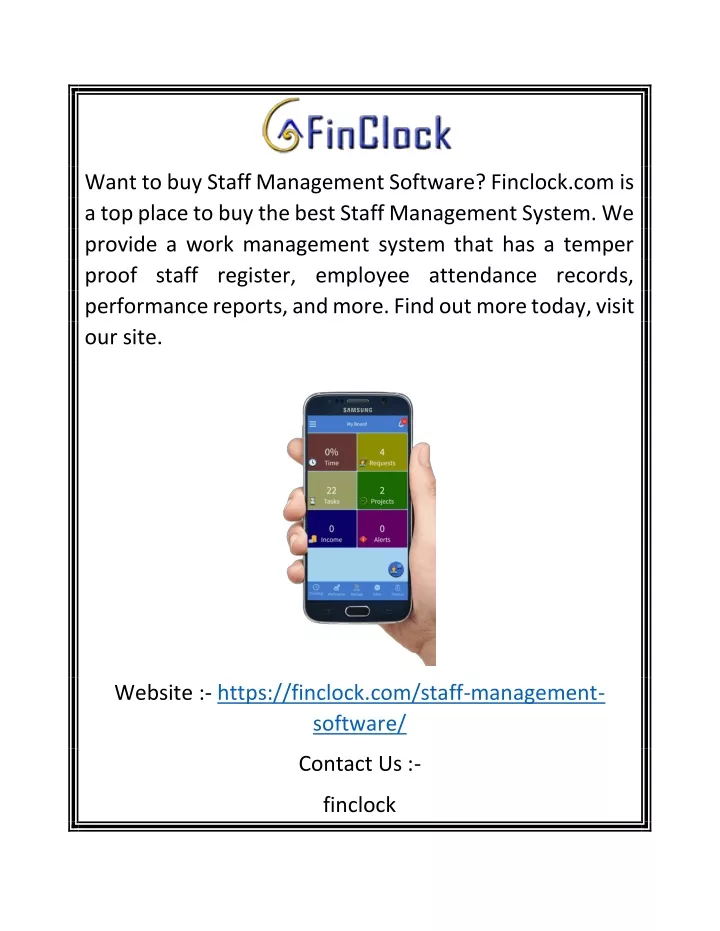 want to buy staff management software finclock