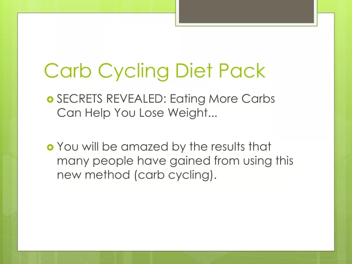 carb cycling diet pack