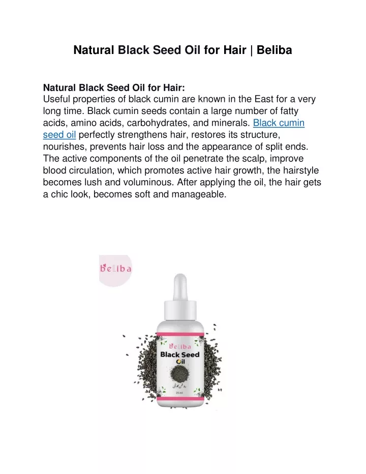 natural black seed oil for hair beliba