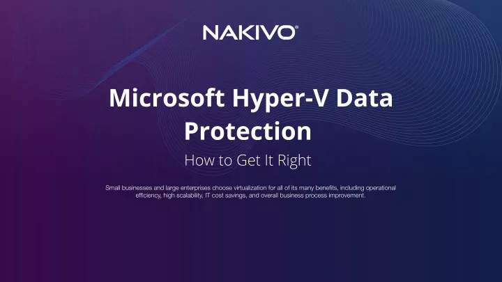 microsoft hyper v data protection