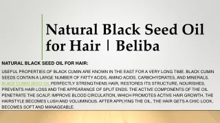 Natural Black Seed Oil For Hair