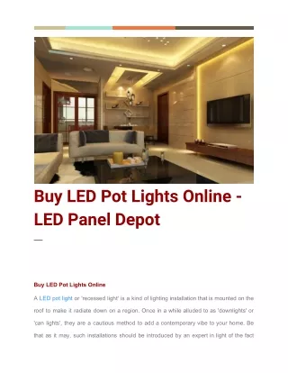 Buy LED Pot Lights Online