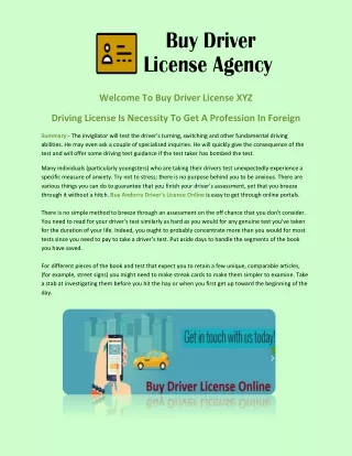 Driving License Is Necessity To Get A Profession In Foreign