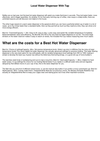 Where to find Instant Hot Water Dispenser