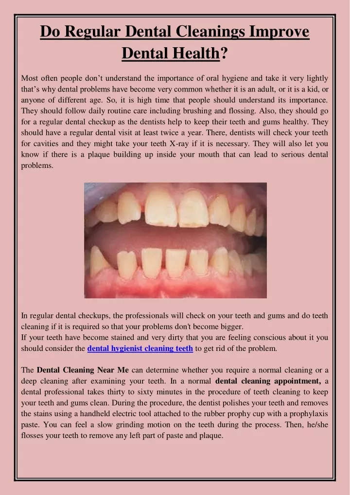 do regular dental cleanings improve dental health