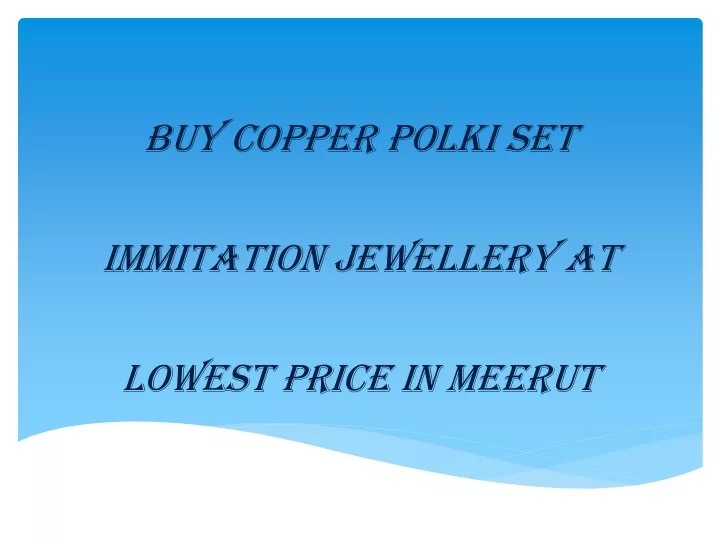 buy copper polki set immitation jewellery at lowest price in meerut