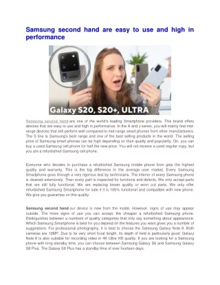 samsung second hand are easy to use and high