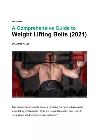 A comprehensive guide to weight lifting belt