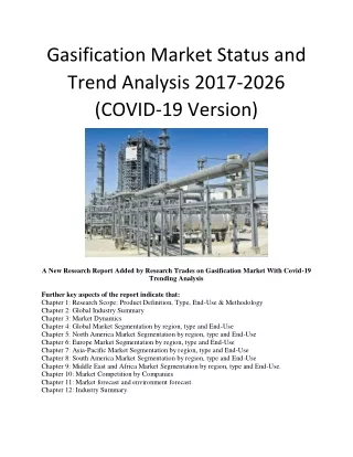 Gasification Market Status and Trend Analysis 2017-2026 (COVID-19 Version)