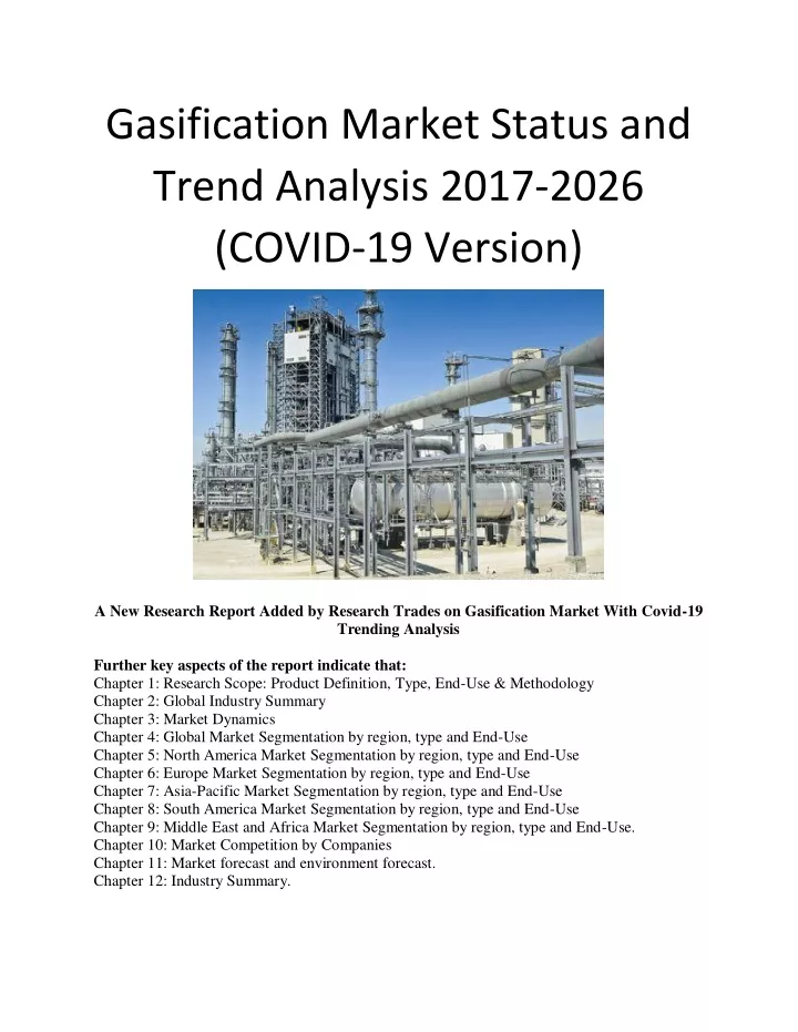 gasification market status and trend analysis