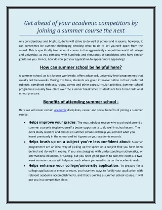 get ahead of your academic competitors by joining