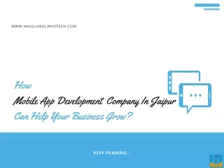 How Mobile App Development Company In Jaipur Can Help Your Business Grow?