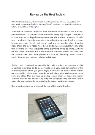 review on the best tablets
