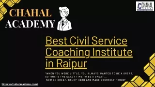 Best Civil Service Coaching Institute in Raipur | Chahal Academy