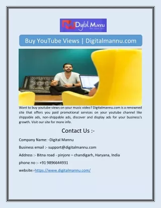 Buy YouTube Views | Digitalmannu.com