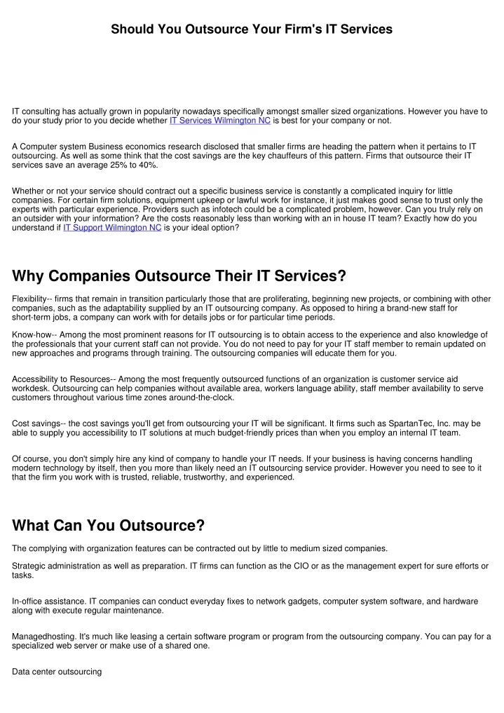 should you outsource your firm s it services