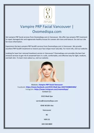 vampire prp facial vancouver ovomedispa com