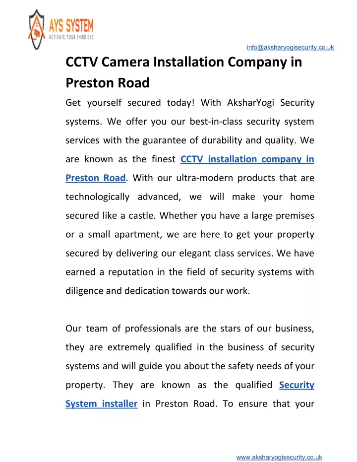 info@aksharyogisecurity co uk cctv camera