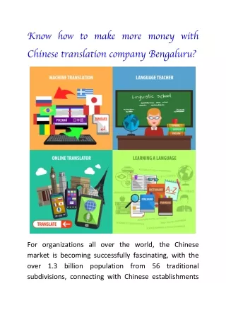 Make Money With Chinese Translation Services In Bangalore