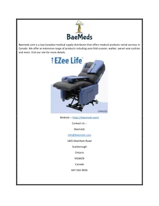 Medical Products Rental Services Canada | Baemeds.com