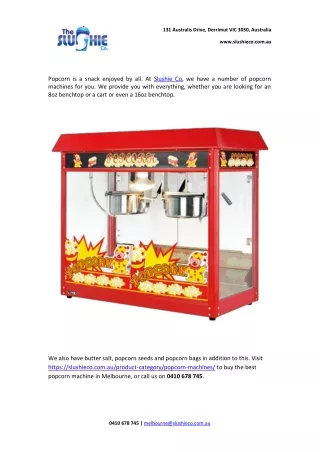 Want to hire a quality popcorn machine in Melbourne?